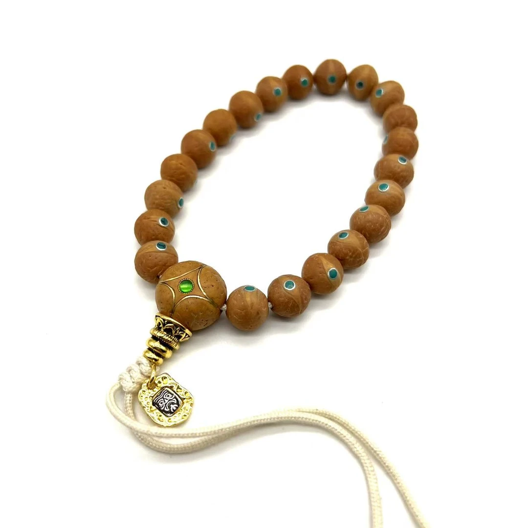 赤龙-松-镶嵌麒麟三通 -凤眼菩提手串11mm+左右尼泊尔小定制货