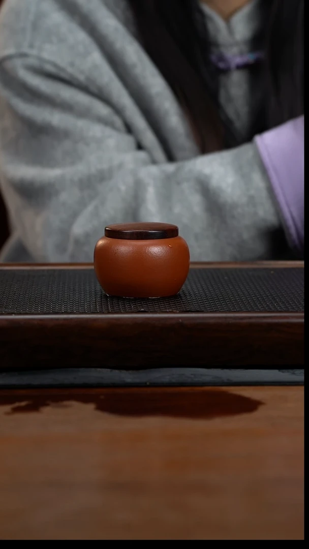 茶壶紫砂小*朱泥醒茶罐