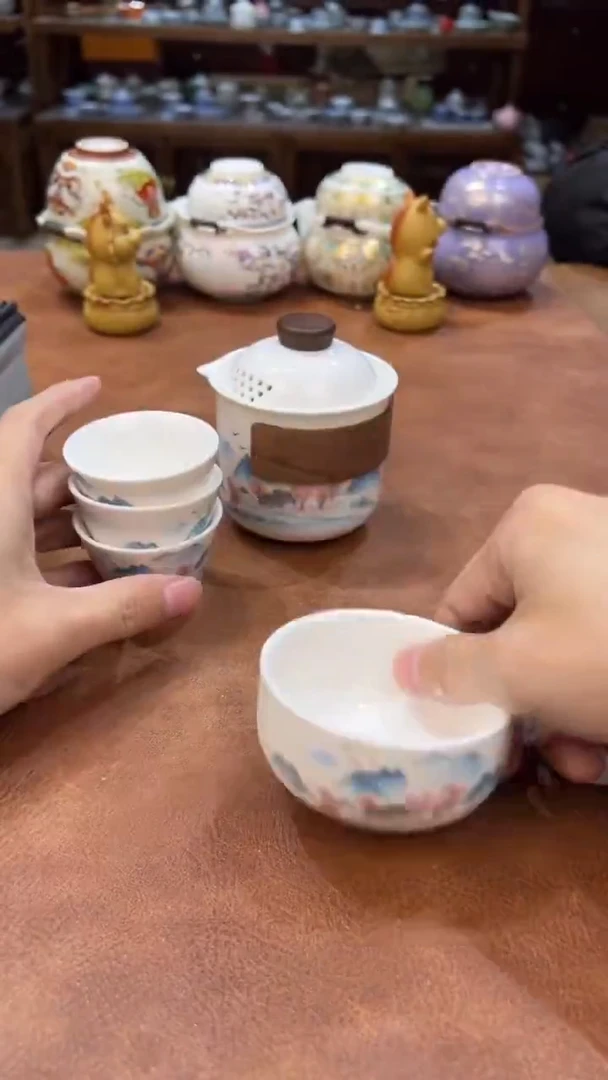 真的很便宜会开片的旅行茶具