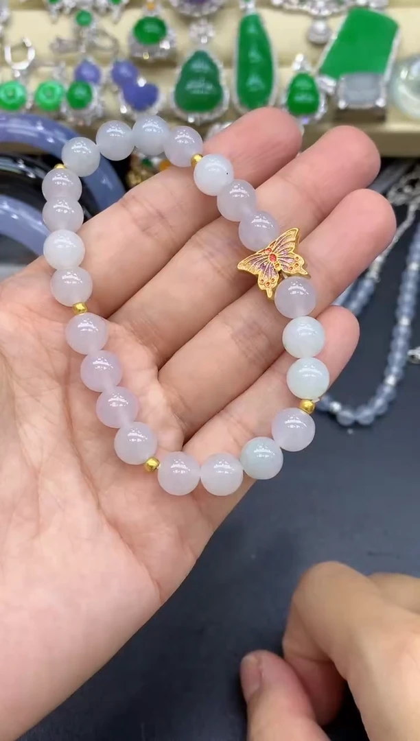 足金镶嵌手链翡翠67-中国好珍宝