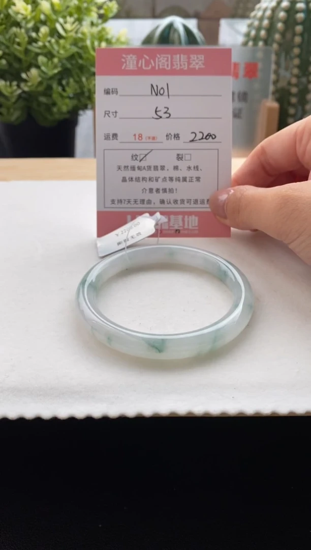 未镶嵌手镯翡翠53圈口 编码 N01