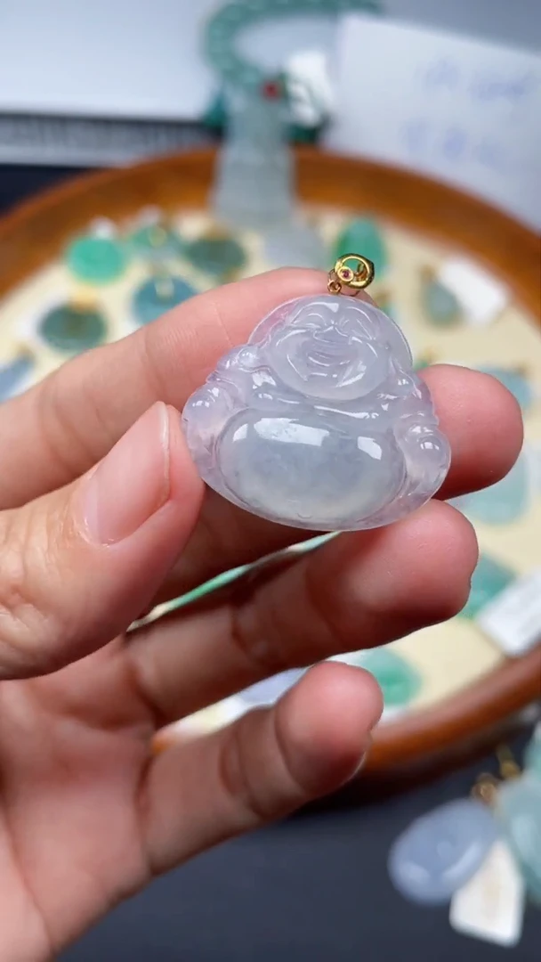 【闪购商品】翡翠颈饰18K金镶嵌佛公