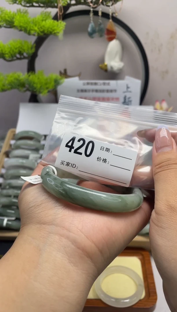 石英质玉（天山翠）手镯未镶嵌420
