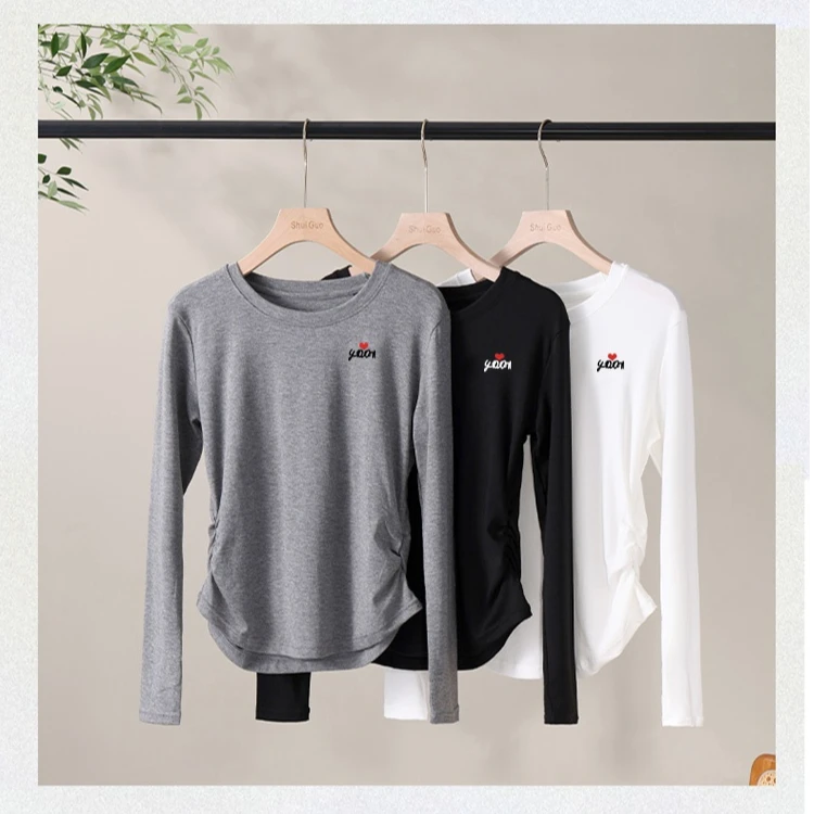 秋款莱赛尔通勤百搭时尚运动休闲圆领T恤 105-301 CC