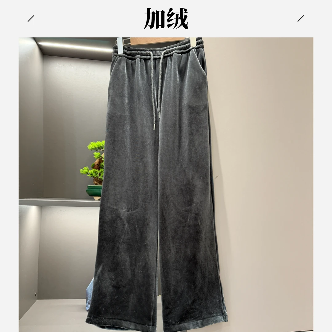 中式直筒裤传统改良秋季气质宽松阔腿裤7361