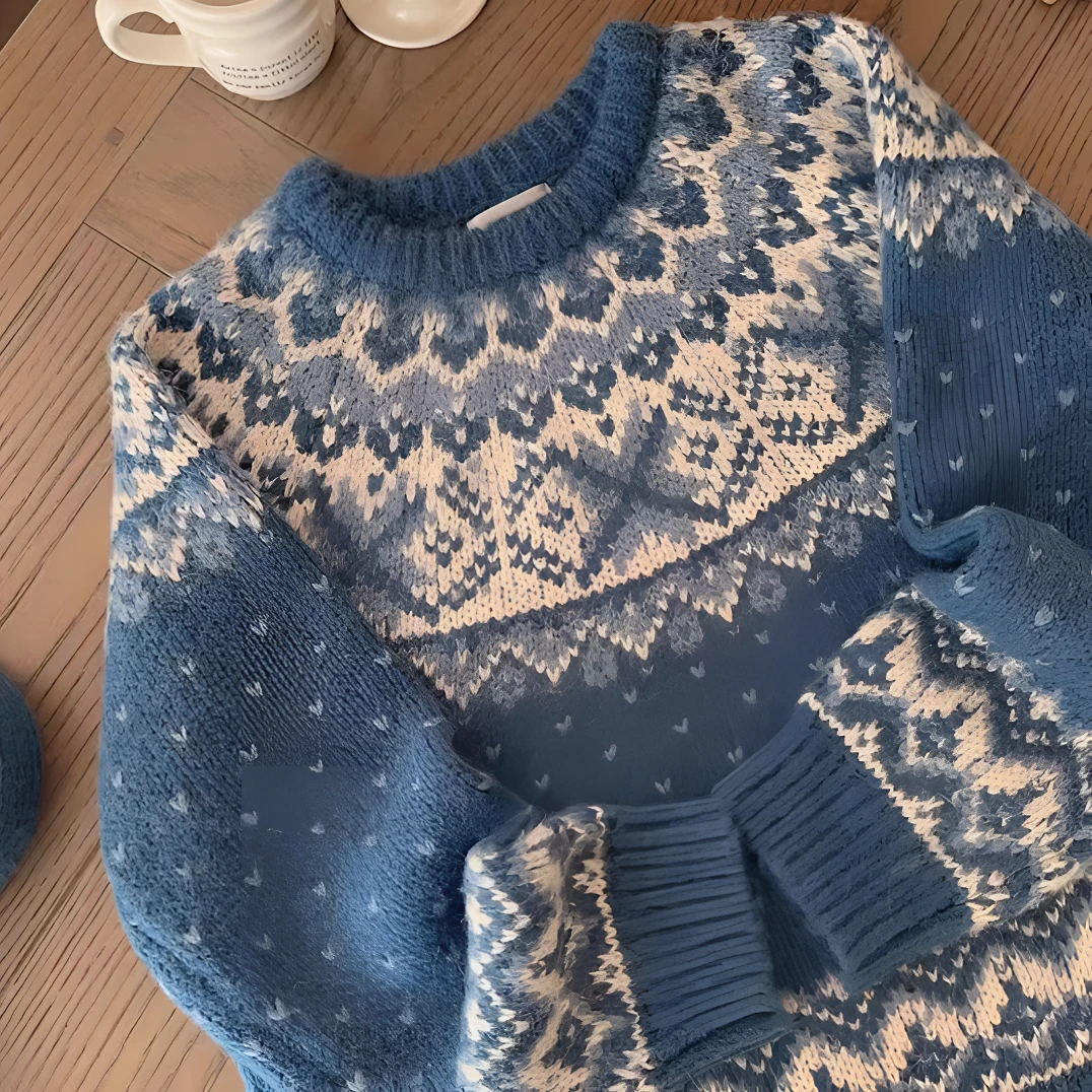 【木曜日】秋冬季毛衣古着vintage加厚套头长袖洋气宽松钩花