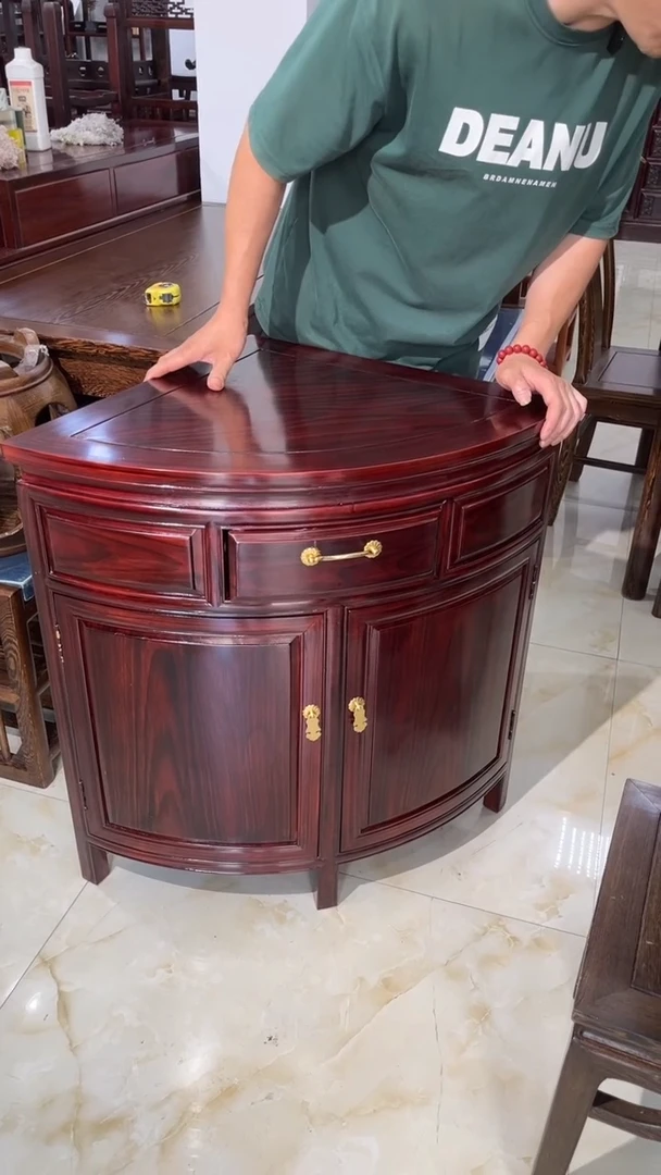 黑酸枝木类成套家具黑酸枝转角柜55*55*78高