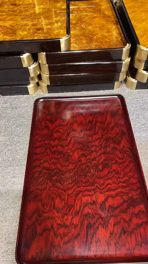 木木雕款莲*大茶盘一个