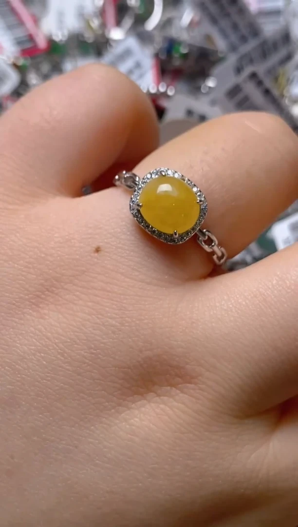 银S925镶嵌戒指翡翠百内无证书