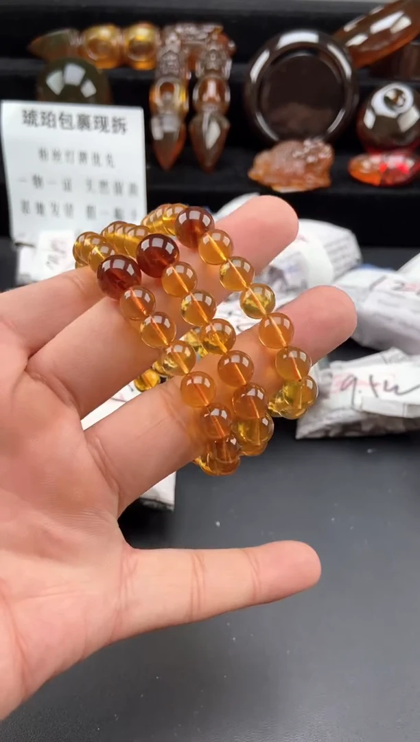 【闪购商品】琥珀手链未镶嵌鸿运当头手串【多样性发货其中一】