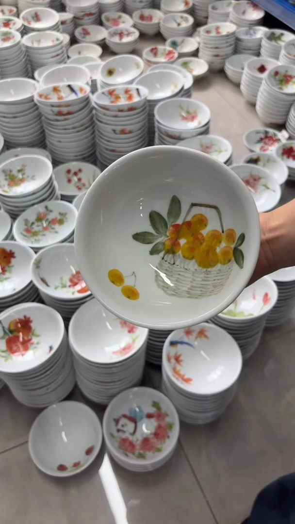 瓷片景德镇高温陶瓷食品级手绘釉中彩-壮壮碗