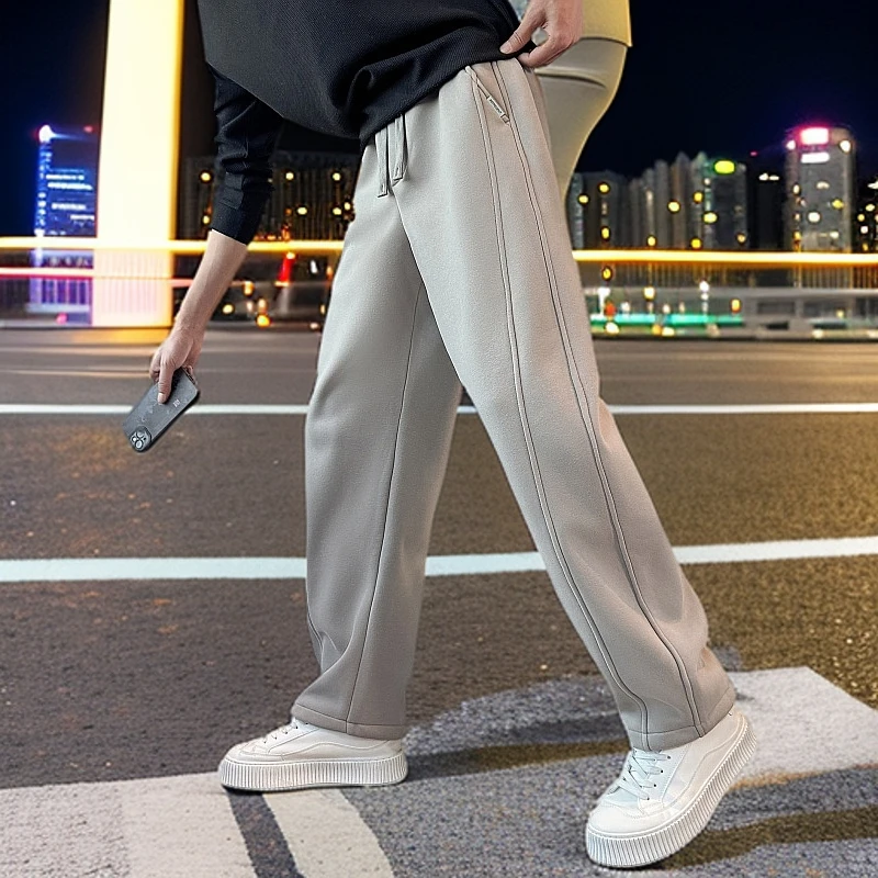 弯刀卫裤男士春秋款2025新款爆款直筒宽松运动男装潮牌休闲长裤子