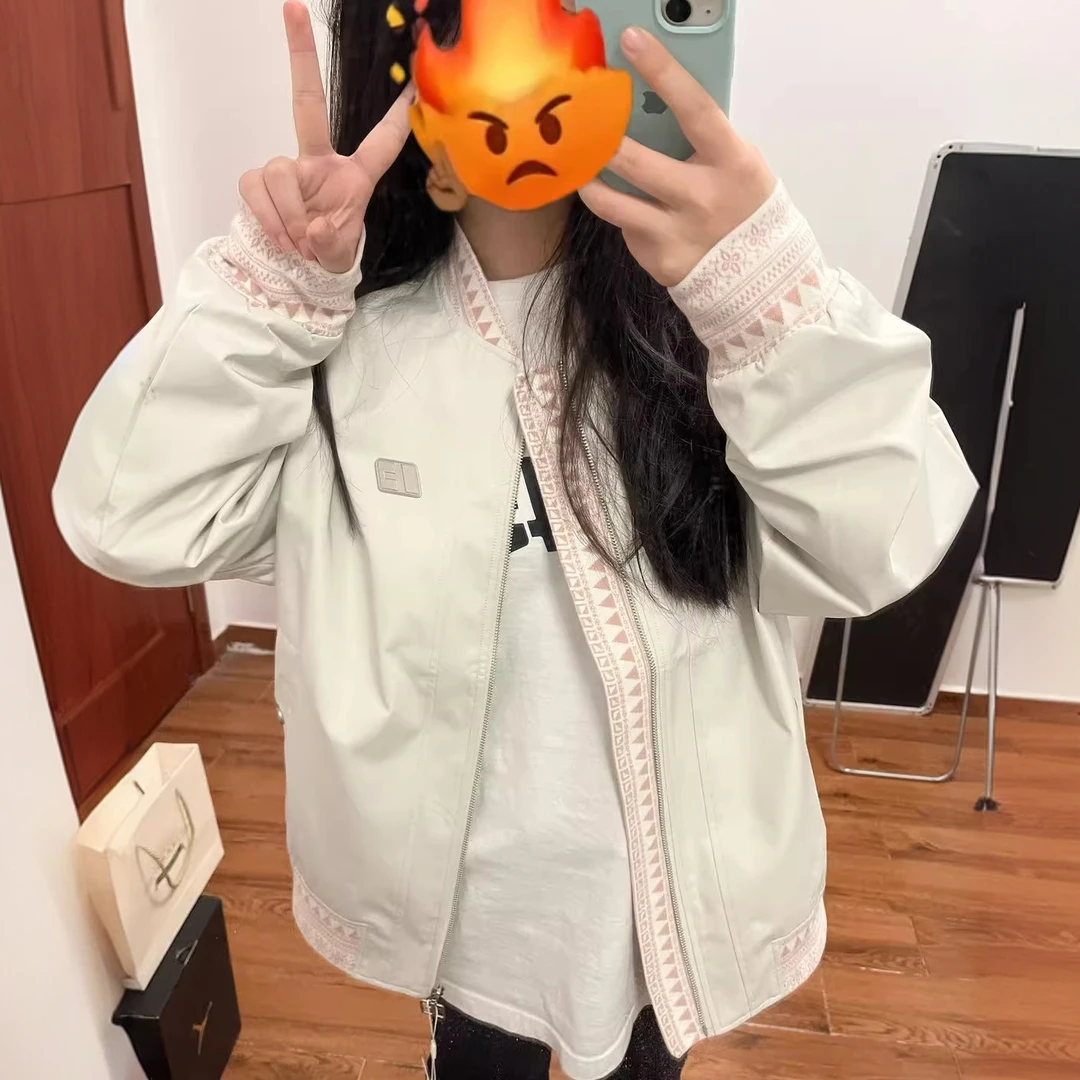 美式复古民族风拼接棒球服夹克2025开春外套潮牌宽松百搭学生上衣