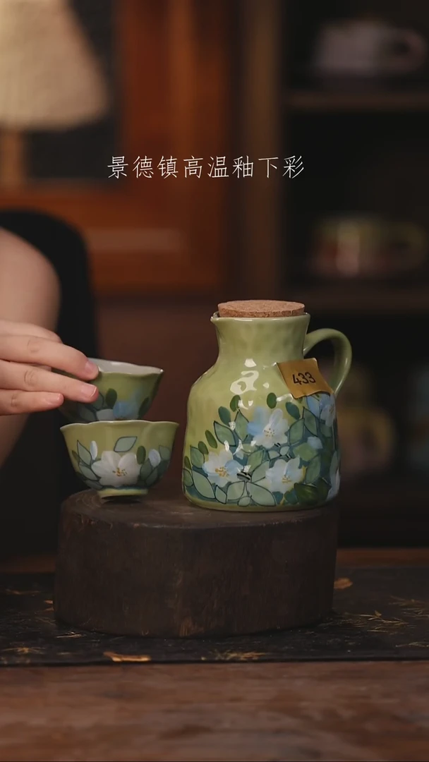 陶瓷景德镇高温釉下手绘陶瓷433