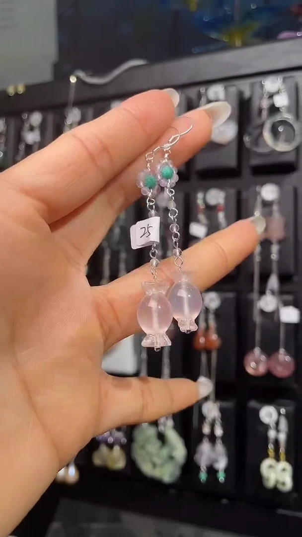 银S925镶嵌耳饰紫晶归*归蝶瑕