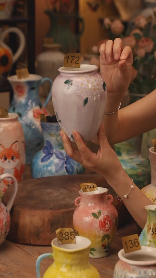 陶瓷172景德镇设计师手作花器摆件侘寂风