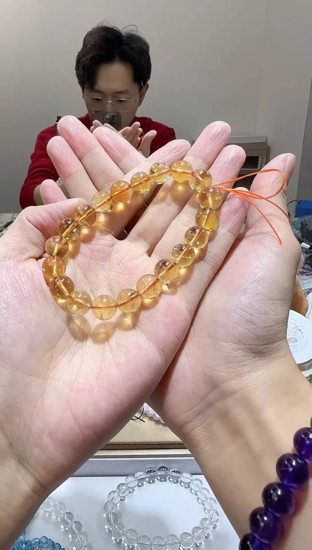 【闪购商品】水晶手链未镶嵌天然巴西暴力黄水晶10