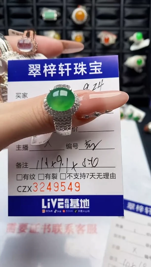 未镶嵌戒指翡翠9549