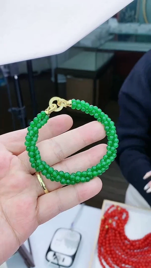 【闪购商品】翡翠手链14K金镶嵌S3手链