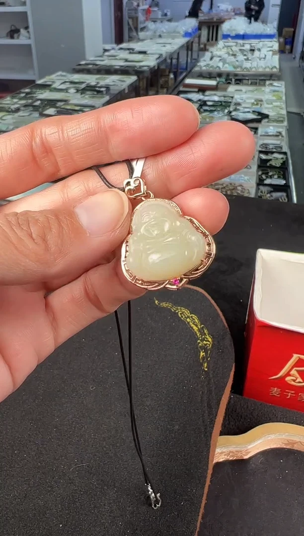 吊坠(不含链)银S925镶嵌和田玉多样性发1