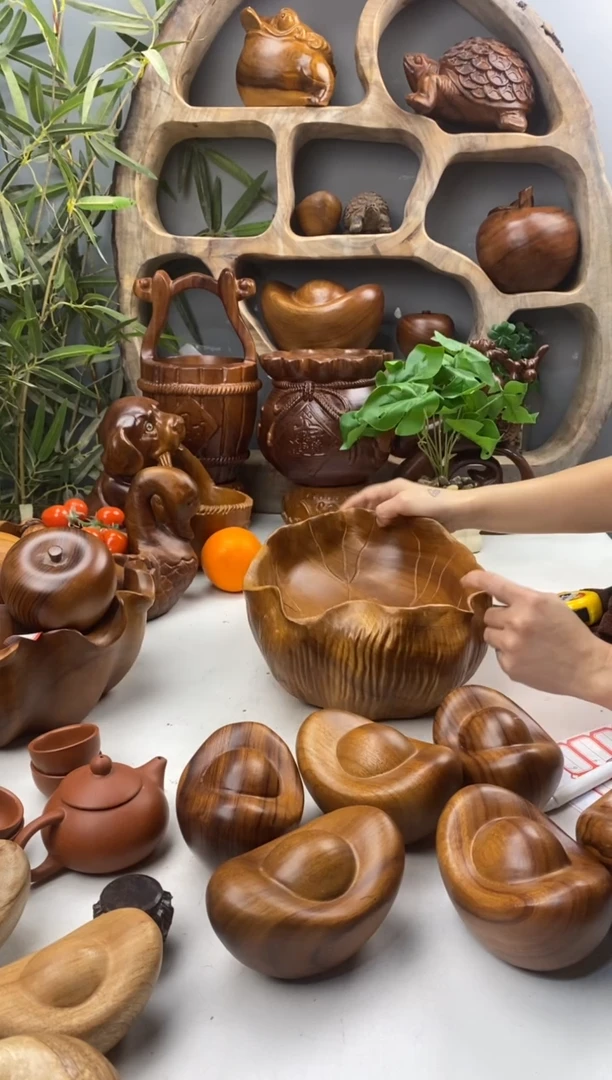 香樟木A5小元宝摆件/尺寸