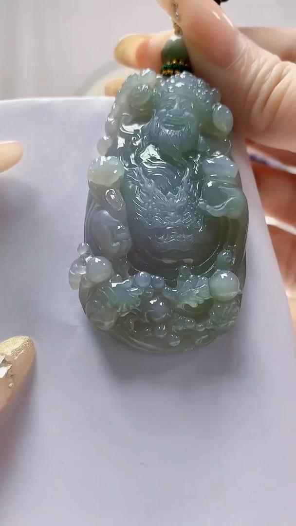 未镶嵌定制翡翠5028DD-毛货挂件134