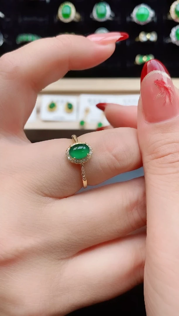 【闪购商品】翡翠戒指银S925镶嵌12121