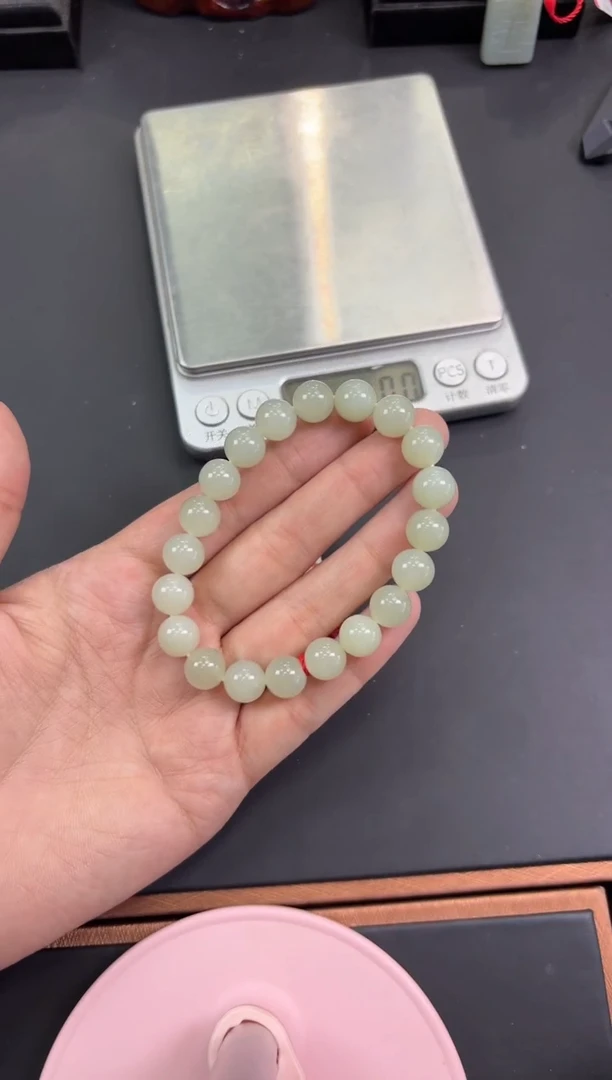 【闪购商品】和田玉手串未镶嵌且末微色差近矿卡10
