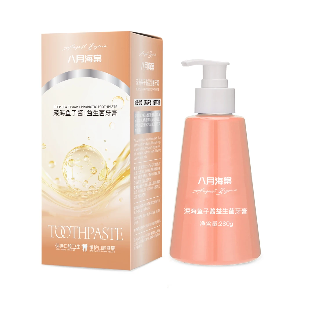 【三单两单屯】八月海棠 黄金深海鱼子酱益生菌牙膏280g-J1