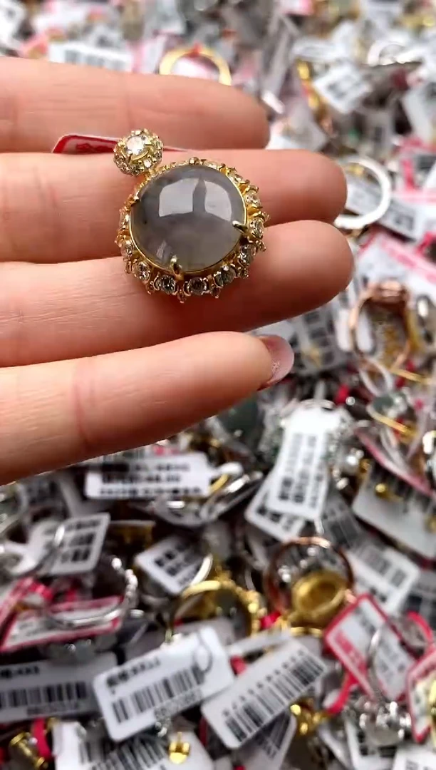 【闪购商品】翡翠戒指银S925镶嵌22222222   9