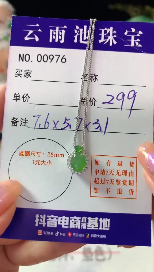 颈饰银S925镶嵌翡翠翡翠