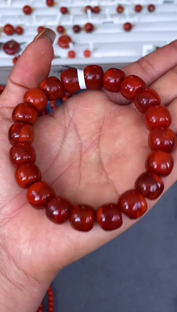 未镶嵌手串南红玛瑙N34凉山瓦西料牛血锦火焰单圈