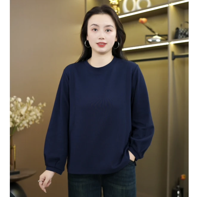 【纯色花苞袖】衣长61-64 秋季新款圆领花苞袖正肩减龄宽松休闲卫衣