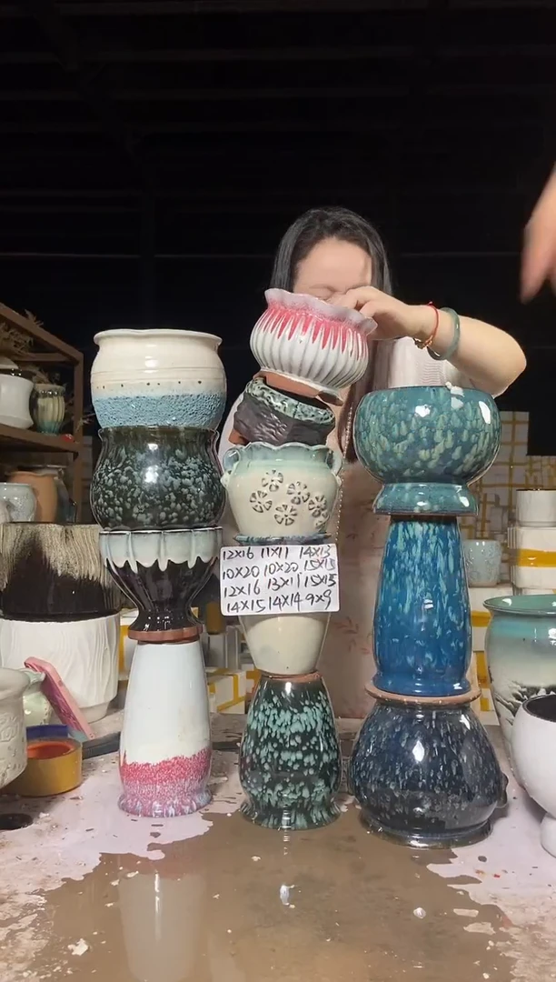 宜兴紫砂粗陶花盆