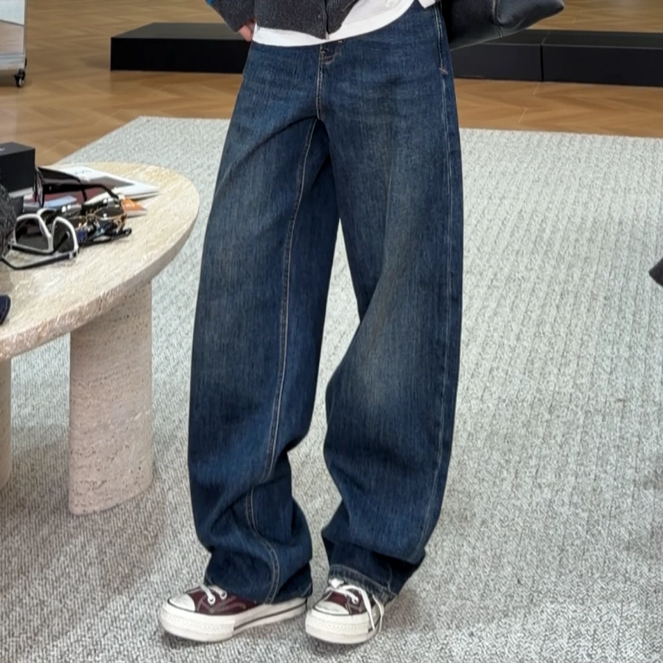 AMAZING IN |绵羊毛x棉莱赛尔阔腿镰刀牛仔裤A251202-AI5CDDT8042