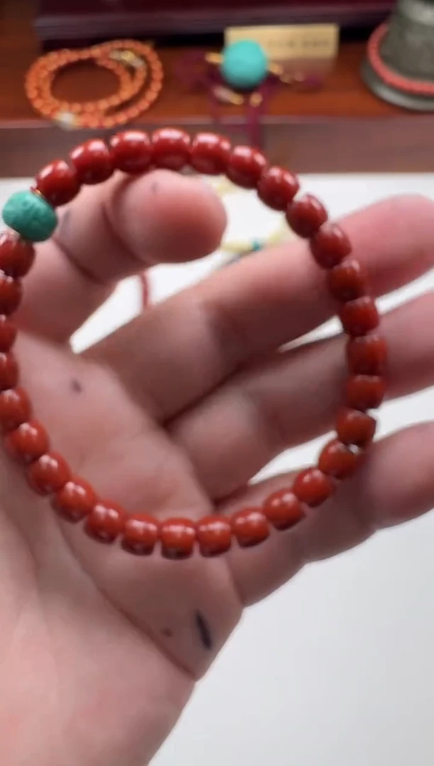 南红玛瑙手串手串18K金镶嵌歌****～手串手串