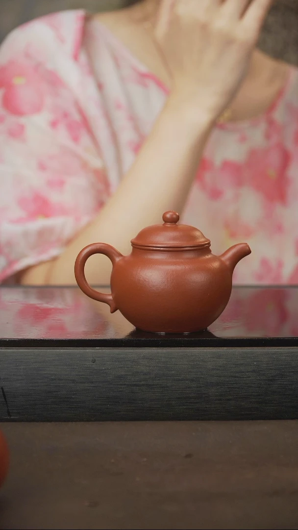 茶壶紫砂47莲子 朱泥 160cc