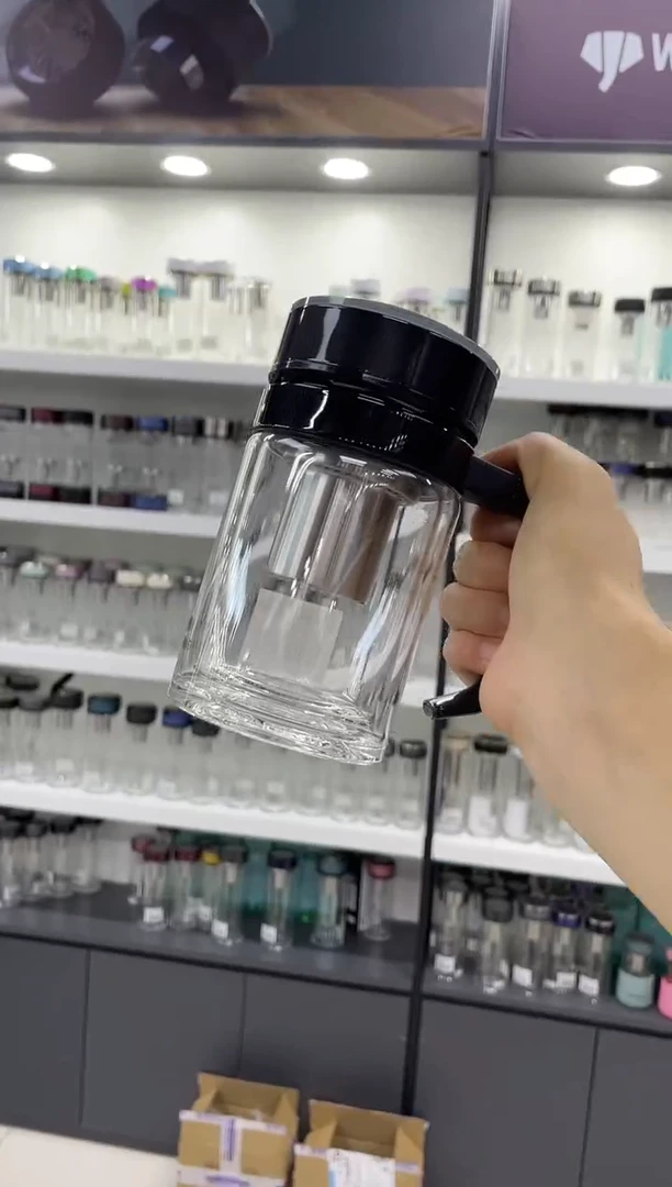 高硼硅玻璃盖子款万象双层v221-360ml灰瑕玼