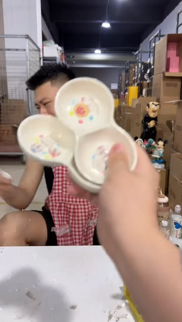 瓷片面包超人花生蘸料碟2件套