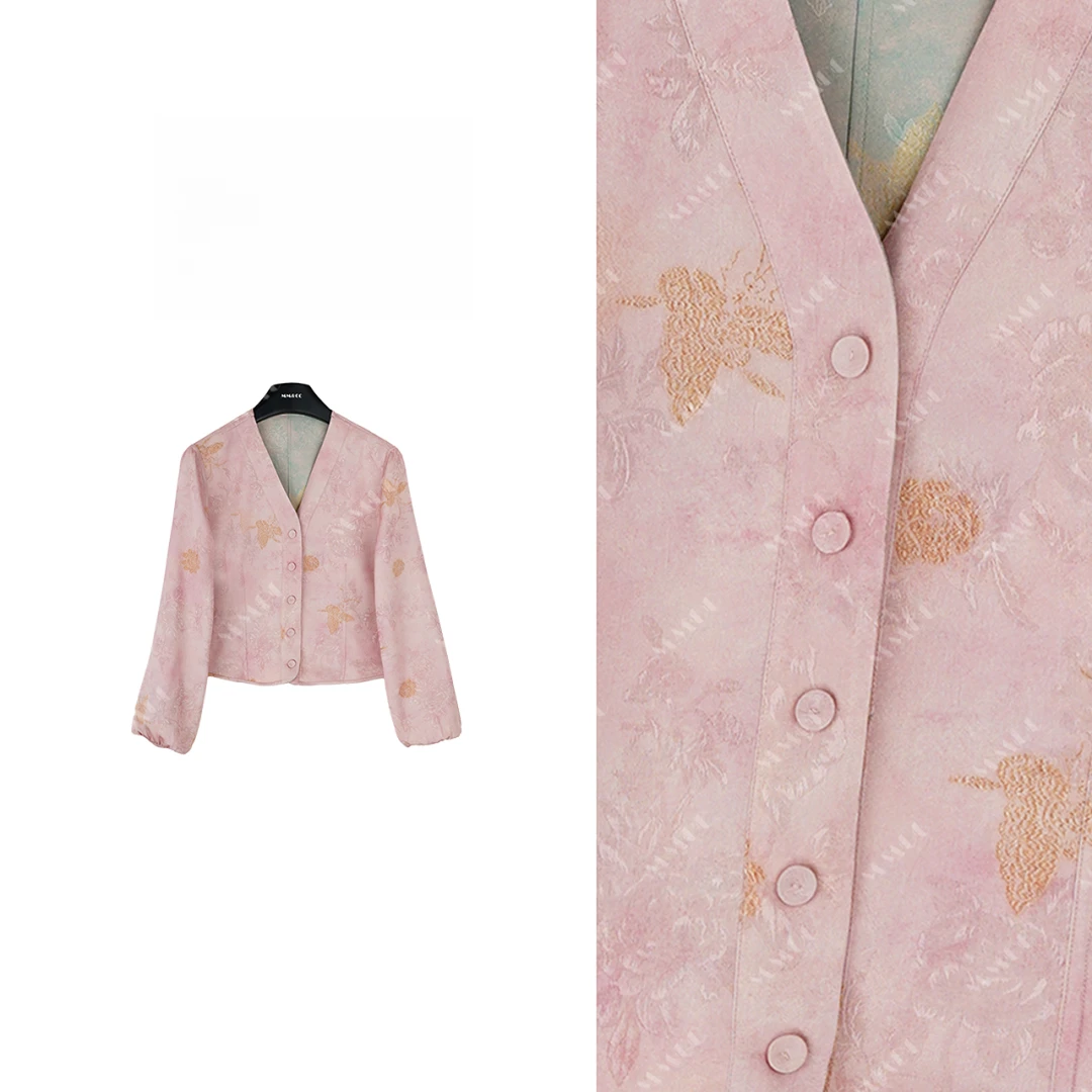 【金丝蝴蝶】新中式国风双面穿减龄显瘦洋气上衣女MCGSY0323