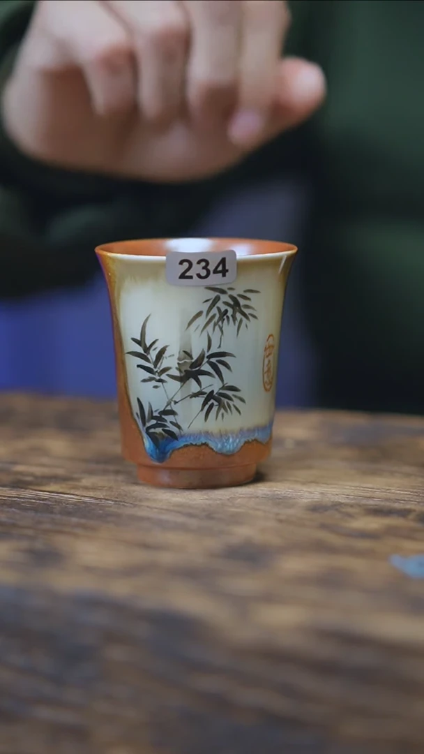 【闪购商品】234景德镇手绘墨竹单杯