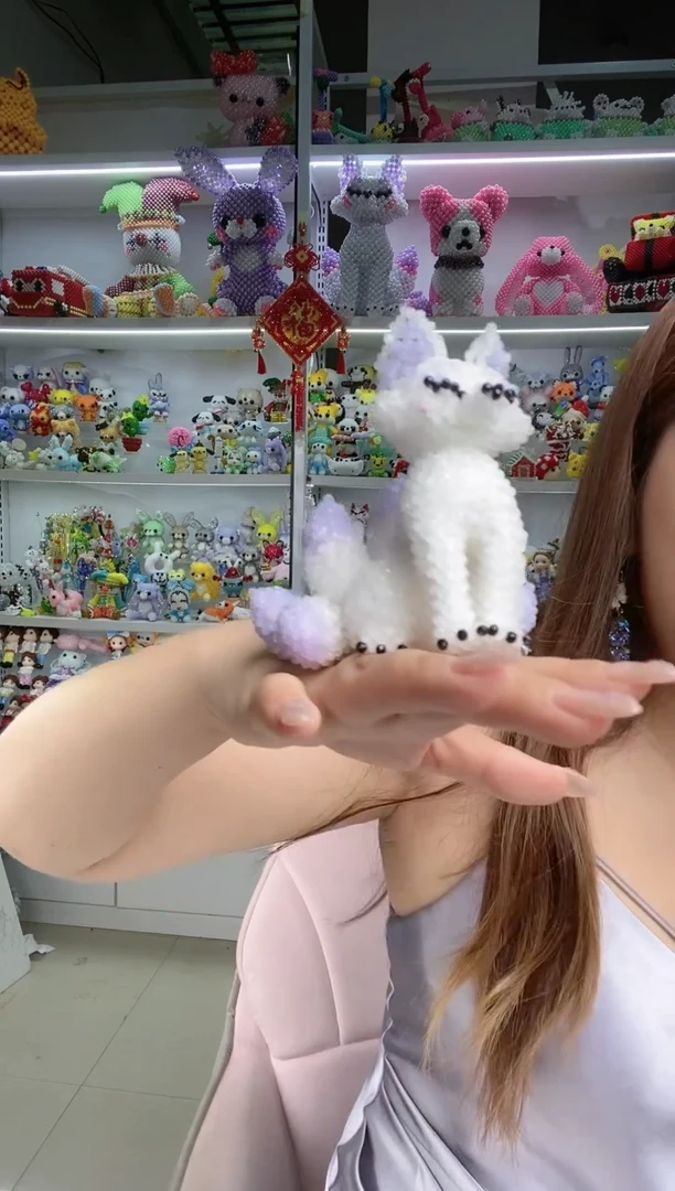 玻璃1653卡2水晶九尾狐材料包1套紫玉