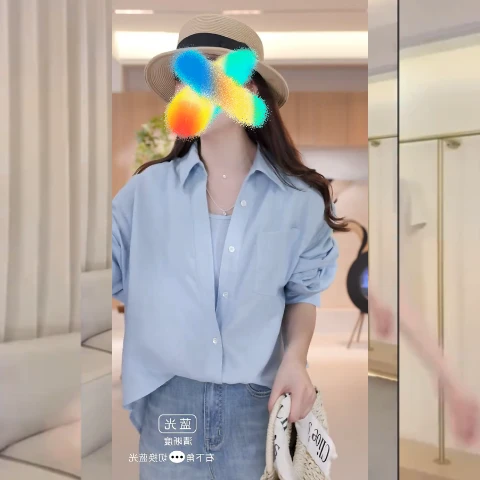 2025新款气质时尚宽松欧若风显瘦慵懒假两件衬衫