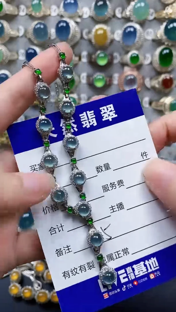 翡翠银S925镶嵌颈饰215