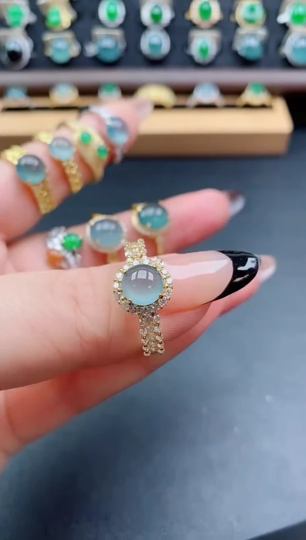 银S925镶嵌戒指翡翠121