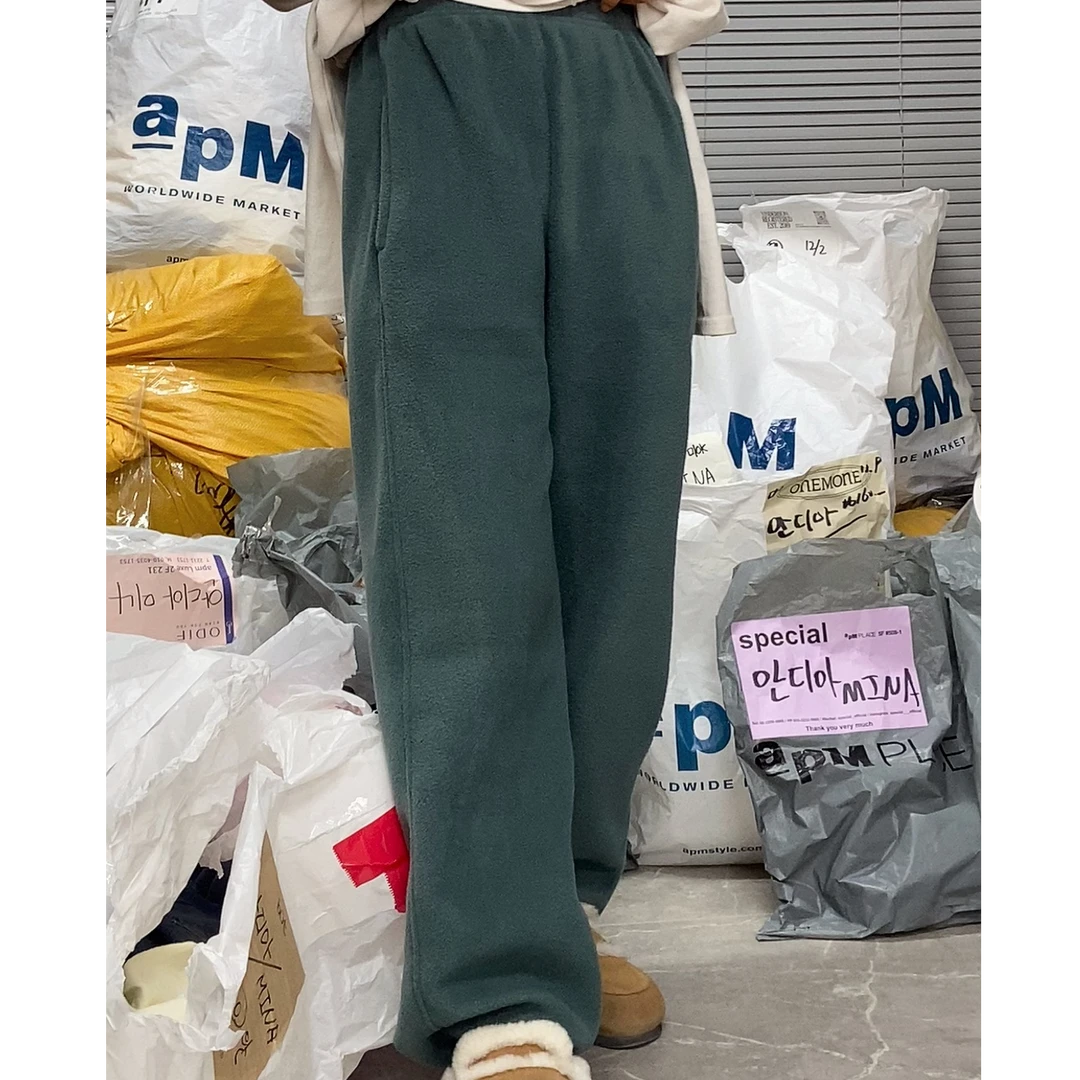 【Mina 韩国】东大门正品/抽绳加绒卫裤/BREEZE/№退/Mina