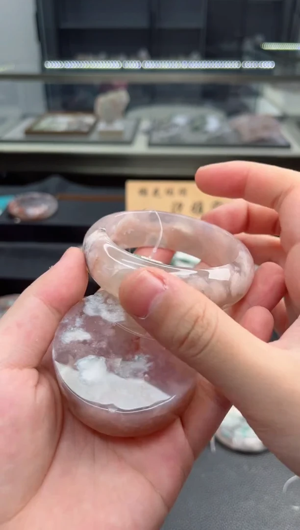 石英质玉手镯未镶嵌56圈口（赠送镯心）3887113