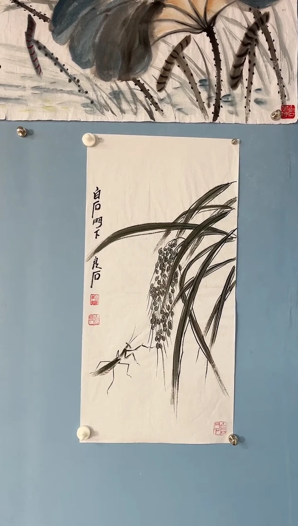 国画武天庆稻谷图