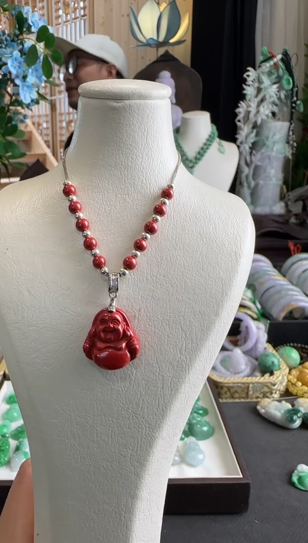 【闪购商品】玛瑙/玉髓颈饰未镶嵌朱砂