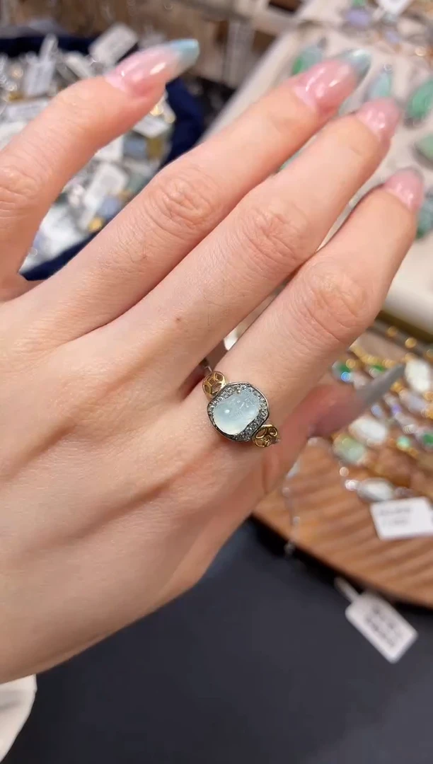 银S925镶嵌戒指翡翠戒指